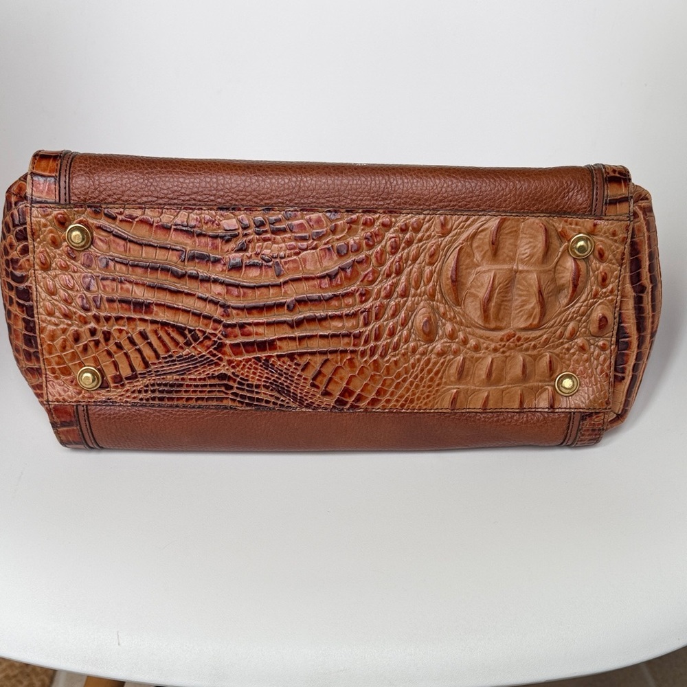 Brahmin Brown Crocodile-Embossed Handbag - Picture 7 of 15